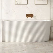Salem Oval Acrylic Corner Bath with Bronze Wall Mixer Set